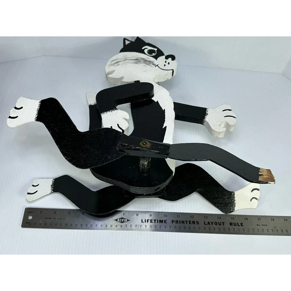 VTG Folk Art Wooden‎ Whirligig Sylvester The Cat  Cartoon Looney Tunes Yard Art